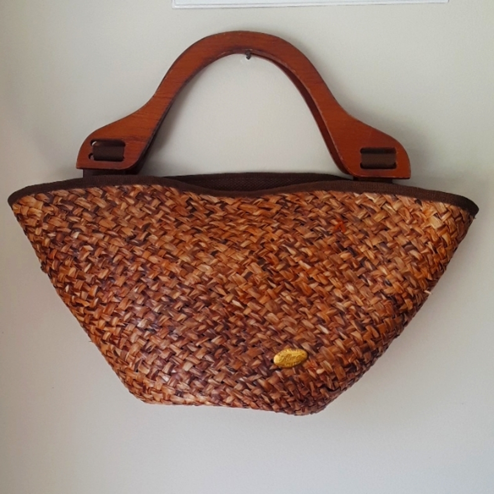 🇮🇹 Italian Satchel Creazioni ALMA with wood handles